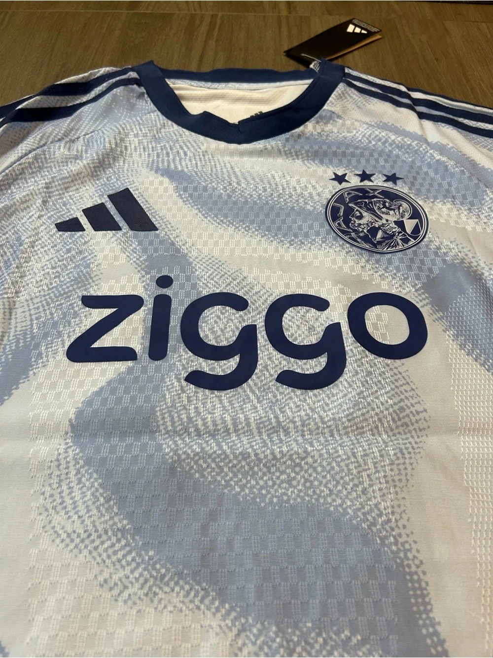 Ajax #11 Godts Away Soccer Jersey - White & Navy